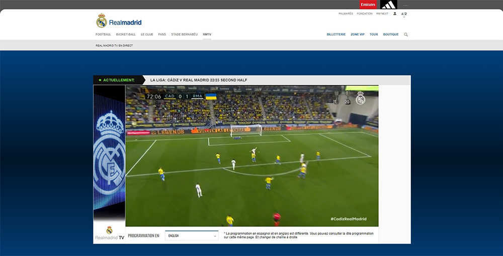 Real Madrid match en live streaming gratuit